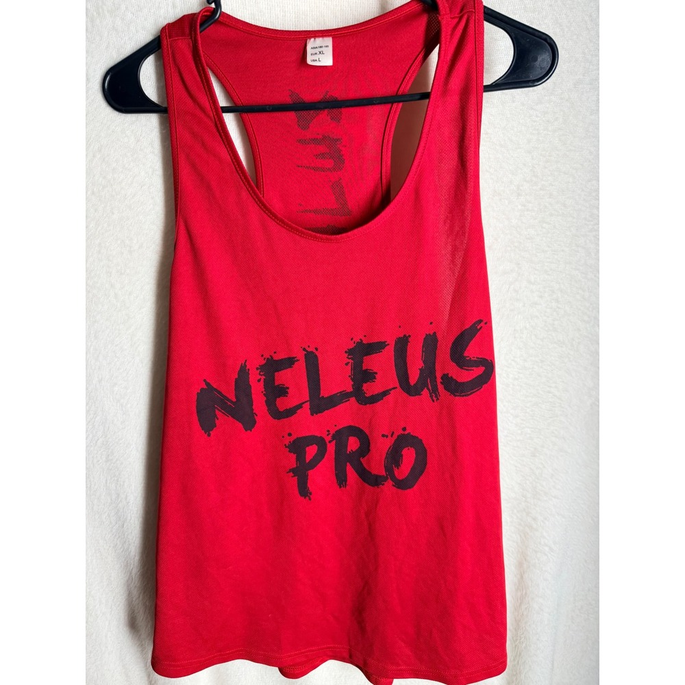 Neleus Pro Mens Red Racerback Tank Top Mesh Graphic Activewear Gym Singlet Large